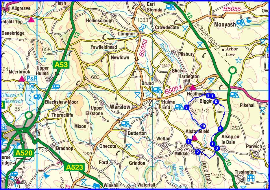 Alstonefield Circuit - route