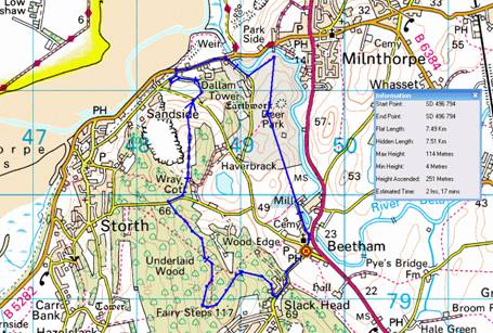Map of South Lakes route
