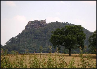 Beeston Castle occupies a rocky summit 500ft above the Cheshire plain