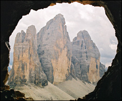 Tre Cime from tunnel