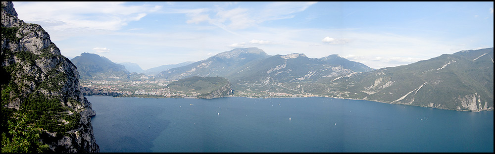 The view to Lago di Garda from the final descent of the trip